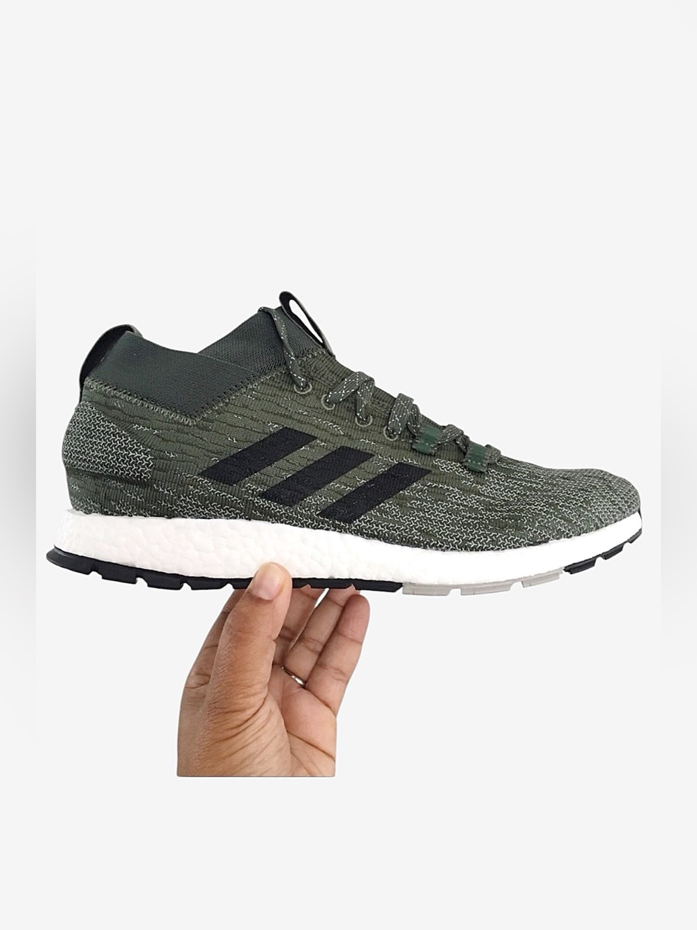 Adidas PureBOOST RBL Sesame Green Men’s Running Shoes Size 11